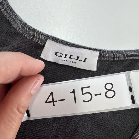 Gilli Dress Womens Medium Gray Plaid Wrap Short Sleeve Tie Waist Made USA - Picture 3 of 7